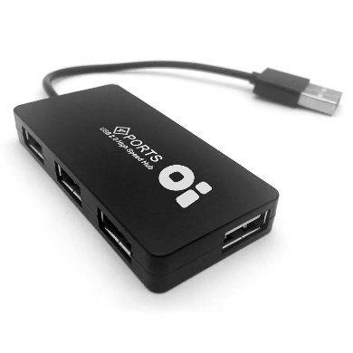 Hub USB V2.0 - LARGE, 4 Puertos, Negro, BROBOTIX 180455 Hub USB V2.0 - LARGE, 4 Puertos, Negro, BROBOTIX 180455